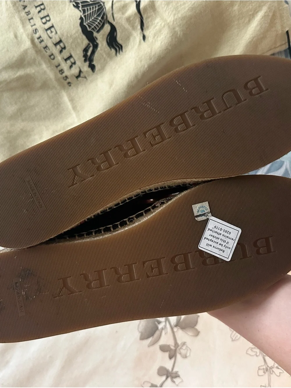 Burberry Black Canvas Espadrilles with Red Accents